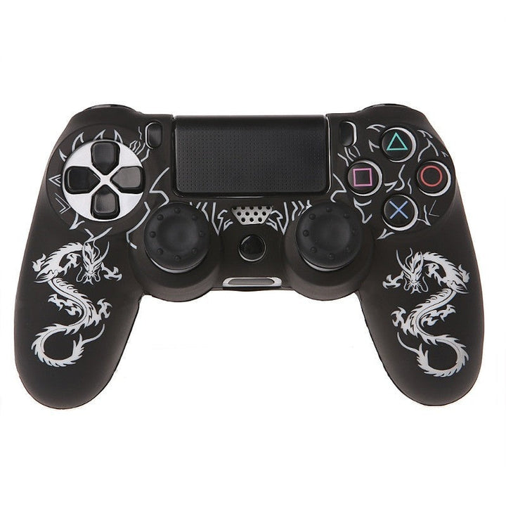 Sea Dragon Dreams black silicone controller sleeve with white dragon pattern and laser camouflage design