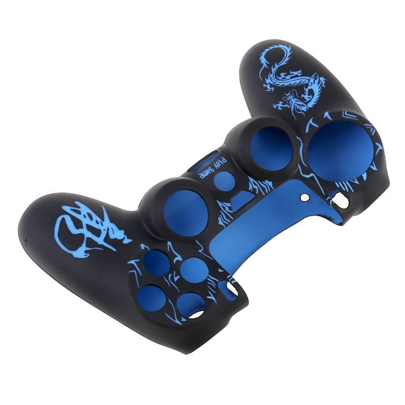 Sea Dragon Dreams black and blue silicone controller skin with dragon pattern and laser camouflage effect