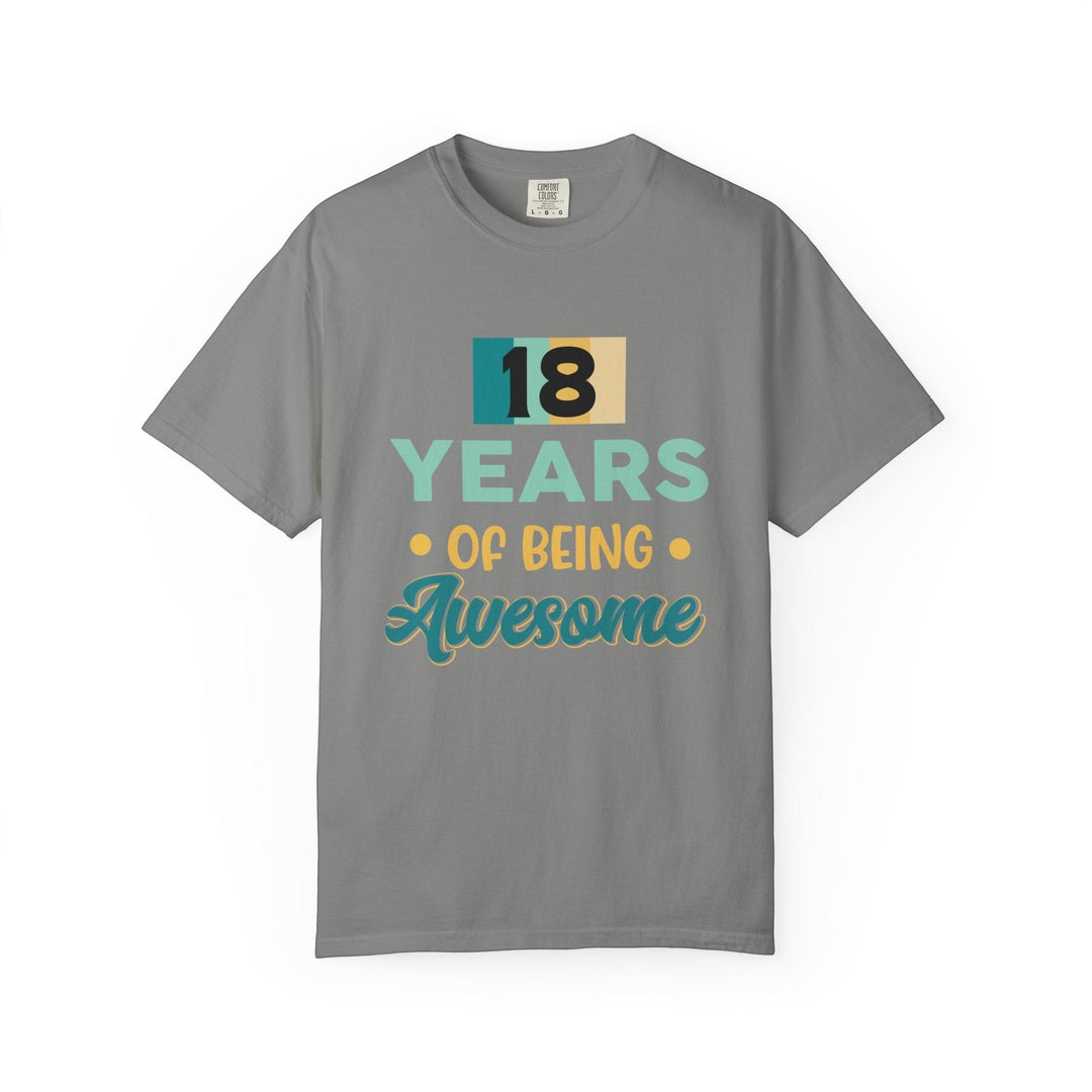 Sea Dragon Dreams grey unisex 18th birthday cotton t-shirt with retro typography graphic print
