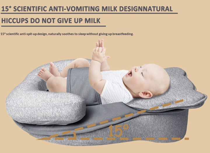 Sea Dragon Dreams grey inclined baby feeding pad with 15-degree angle for comfortable breastfeeding and bottle-feeding