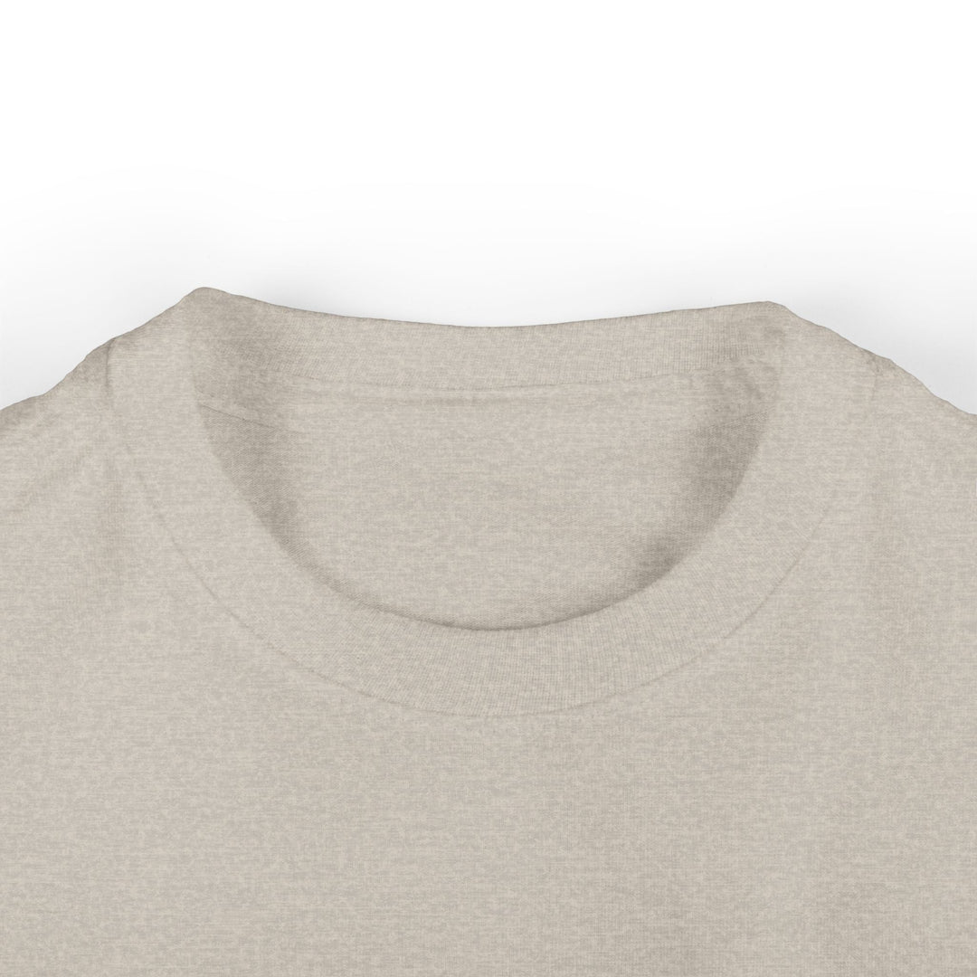 Sea Dragon Dreams infant fine jersey tee in a soft heather beige cotton fabric with a classic crew neck collar.