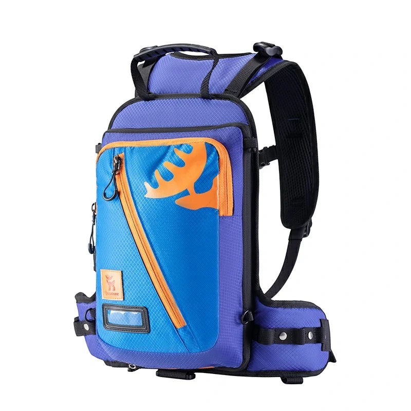 Sea Dragon Dreams Qunature H53 blue and orange kids ski training backpack with adjustable straps and traction rope hook
