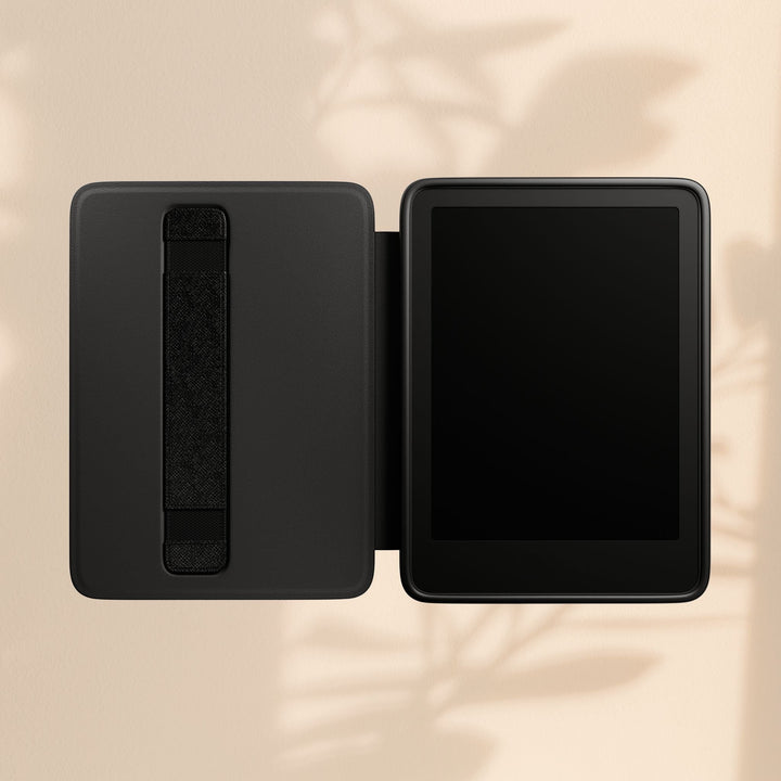 Sea Dragon Dreams Kindle case interior showing a black protective cover with a hand strap and screen frame.