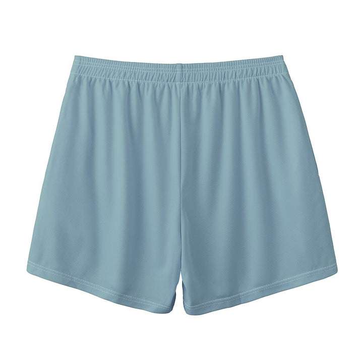 Sea Dragon Dreams men's light blue polyester swim shorts with an elastic waistband and regular fit