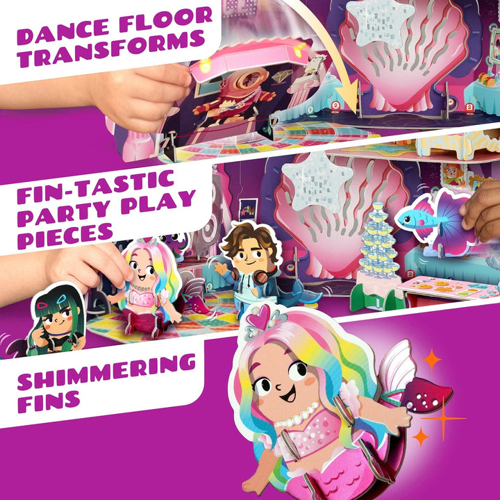 Sea Dragon Dreams buildable mermaid castle playset with transforming dance floor, shimmering figures, and accessories.