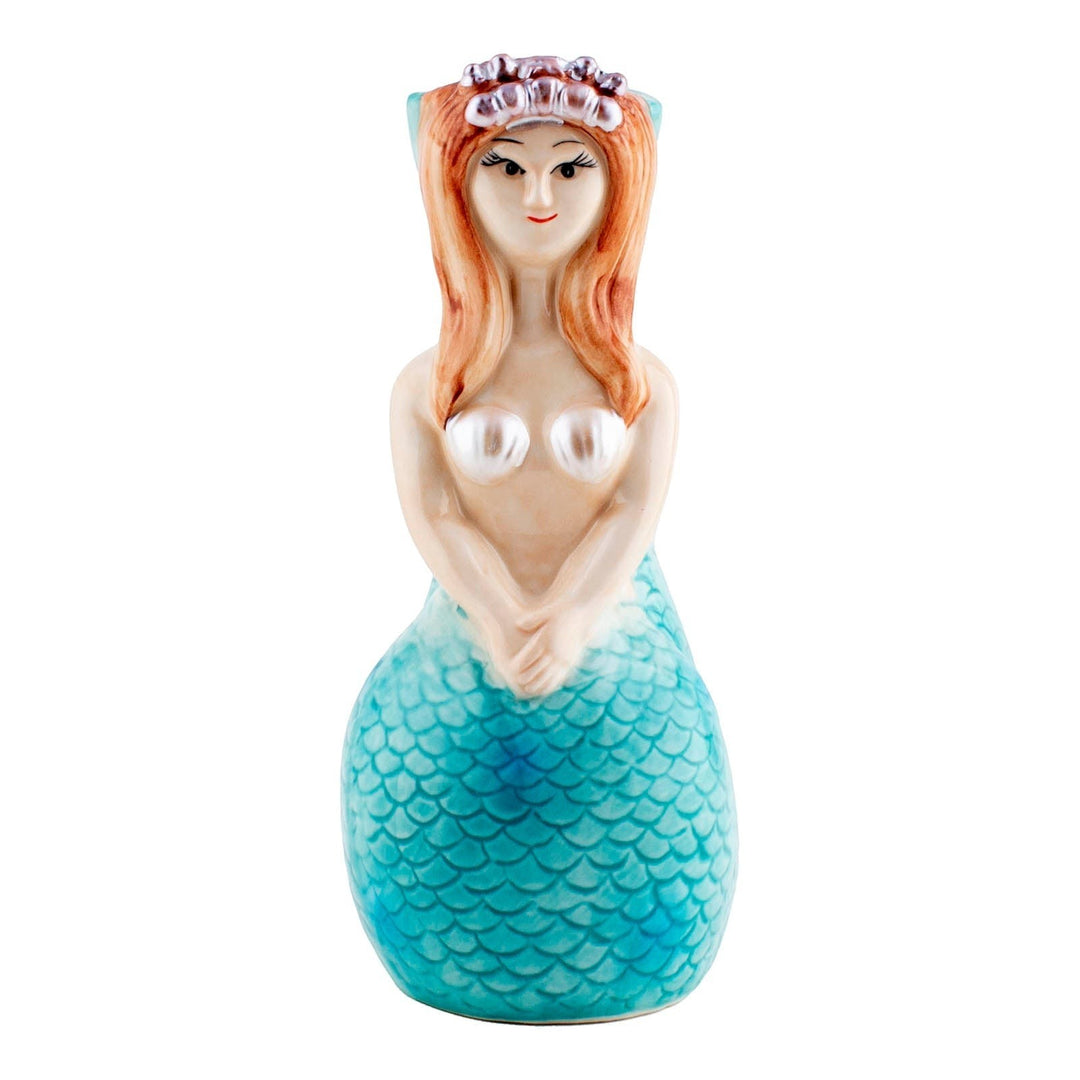 Sea Dragon Dreams BarConic mermaid tiki mug, a hand-painted 16 oz ceramic cocktail glass with a sculpted tail design.
