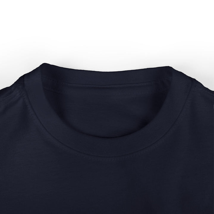 Sea Dragon Dreams navy blue infant fine jersey cotton t-shirt with a ribbed crew neck collar