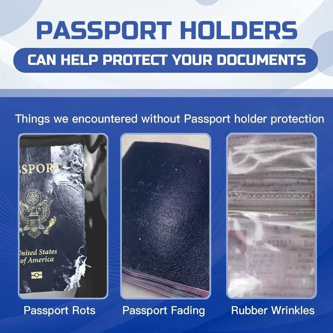 Sea Dragon Dreams educational graphic showing damaged passports due to lack of a protective passport holder