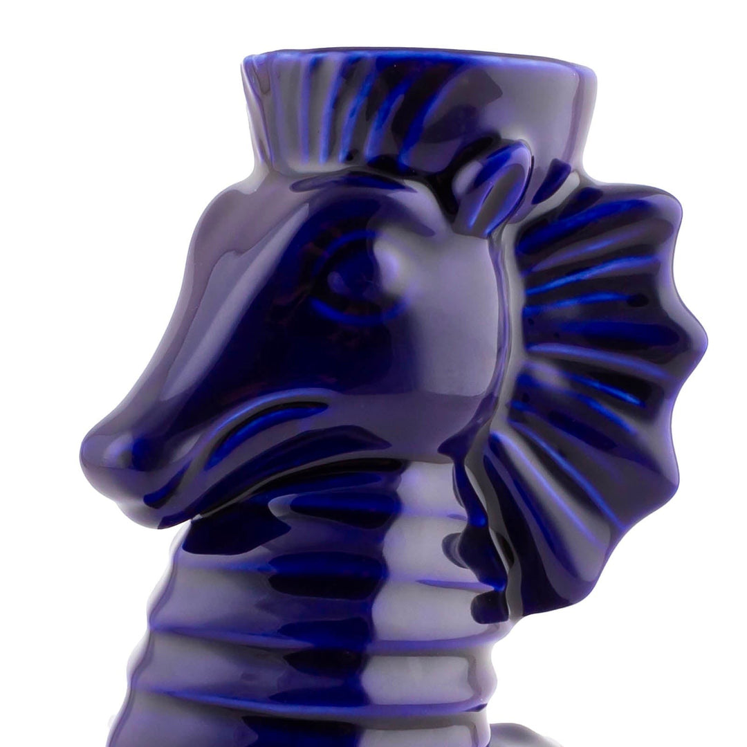 Sea Dragon Dreams ceramic dragon tiki mug in a vibrant purple glaze with intricate sculpted details.