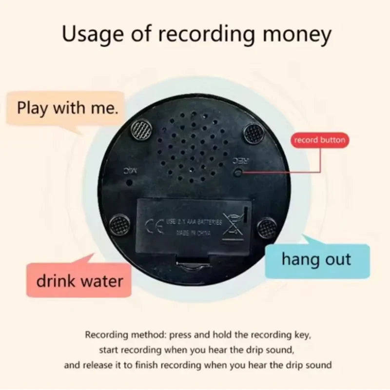 Sea Dragon Dreams recordable dog talking button showing the battery compartment, speaker, and recording button
