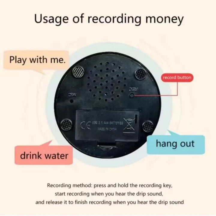 Sea Dragon Dreams recordable dog talking button showing the battery compartment, speaker, and recording button