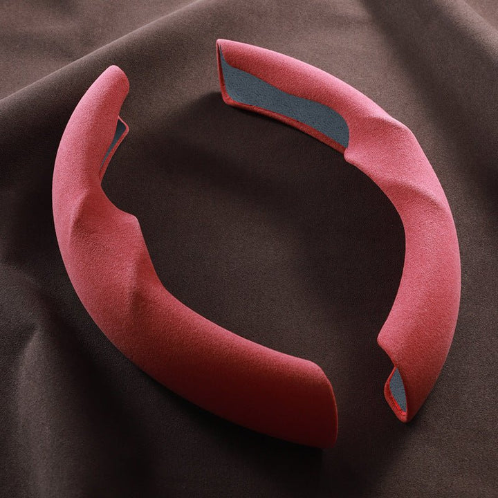 Sea Dragon Dreams red Alcantara steering wheel cover segments for Tesla Model 3 and Model Y with suede-like texture