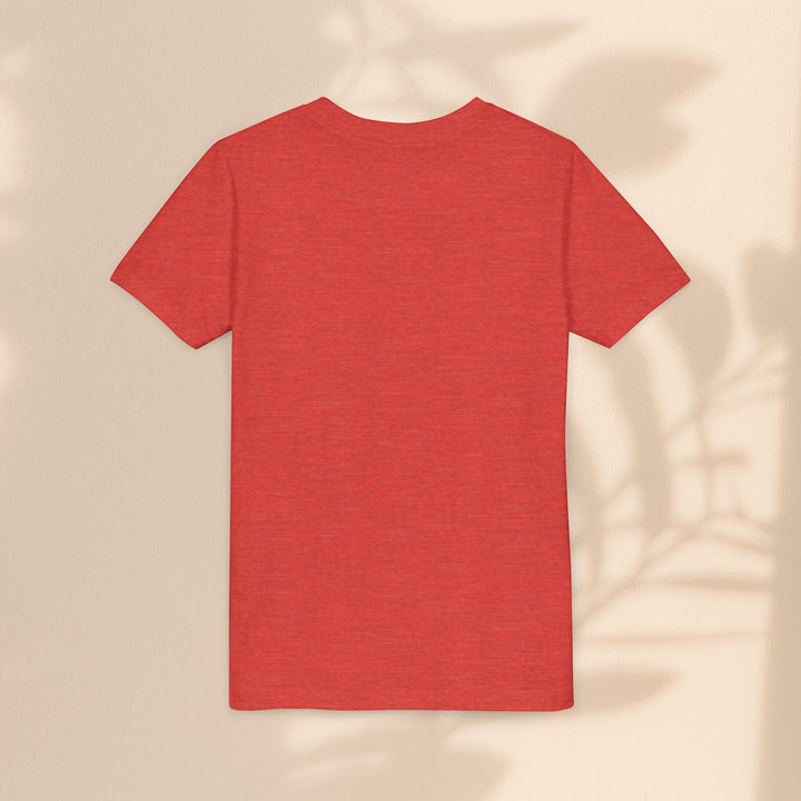 Sea Dragon Dreams red youth t-shirt, back view, soft cotton blend fabric with a plain solid design.