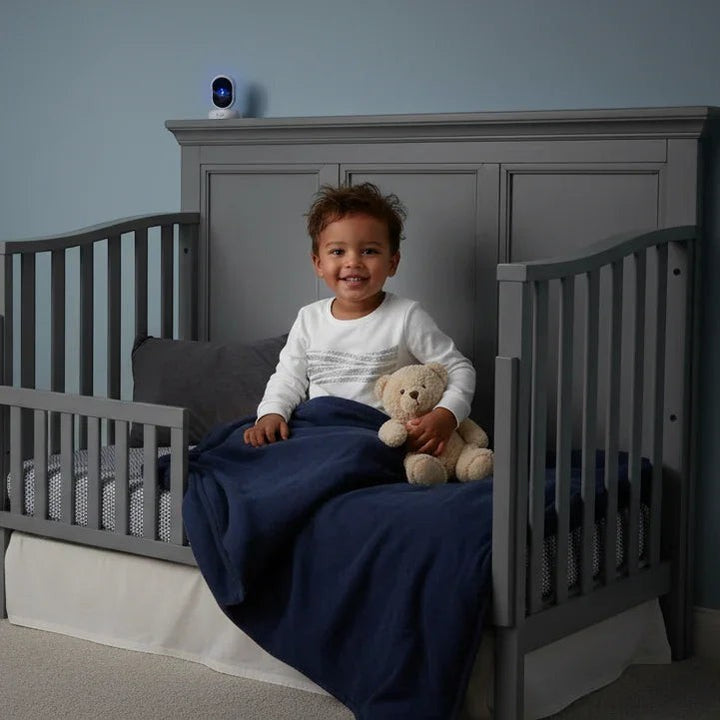 Sea Dragon Dreams toddler pajama top with reflective chest pattern for night vision monitor visibility in a crib