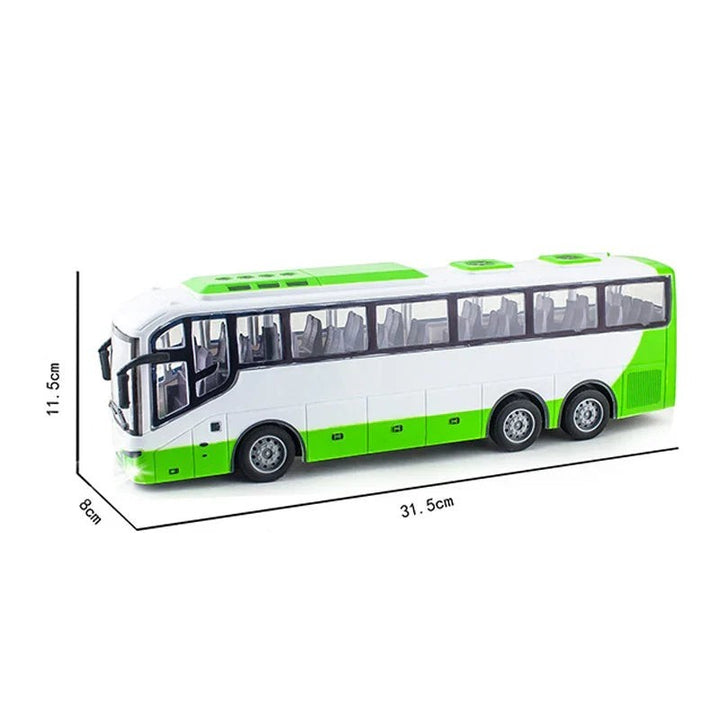 Sea Dragon Dreams 1:30 scale remote control bus in white and green with realistic interior details and working lights