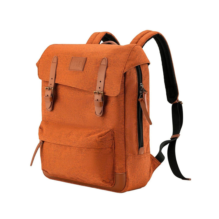Sea Dragon Dreams ROCKBROS orange polyester vintage-style cycling backpack with leather trim and adjustable straps