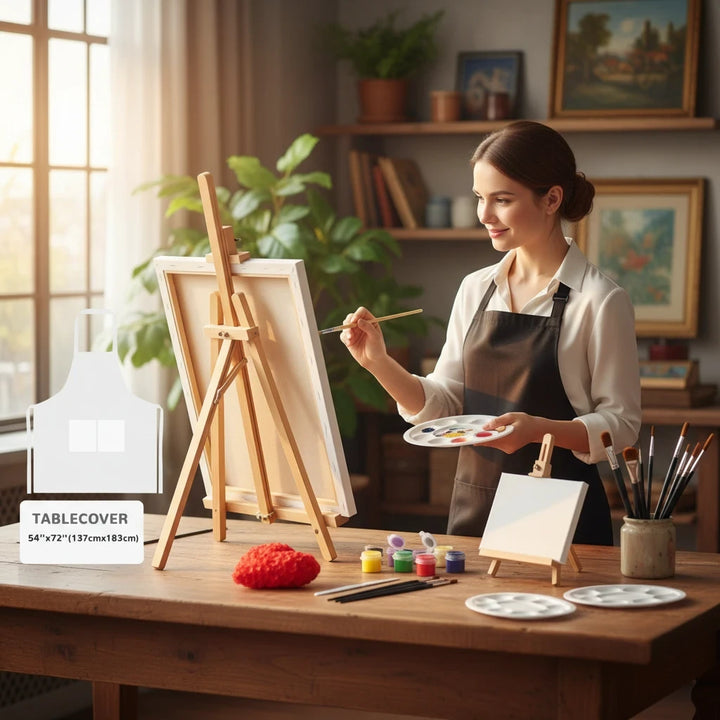 Sea Dragon Dreams couples sip and paint kit with canvases, easels, aprons, and acrylic paints for a romantic date night.