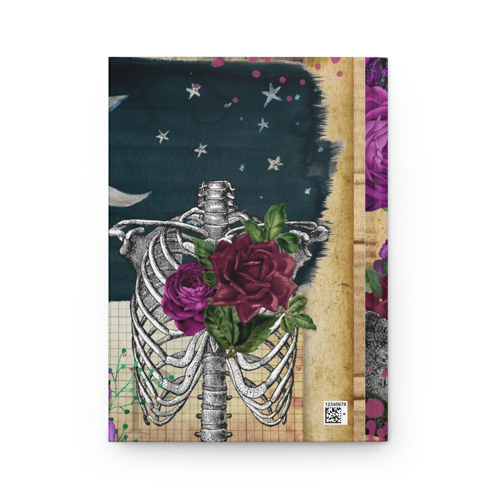 Sea Dragon Dreams hardcover journal featuring a gothic skeleton ribcage illustration with dark roses and stars.