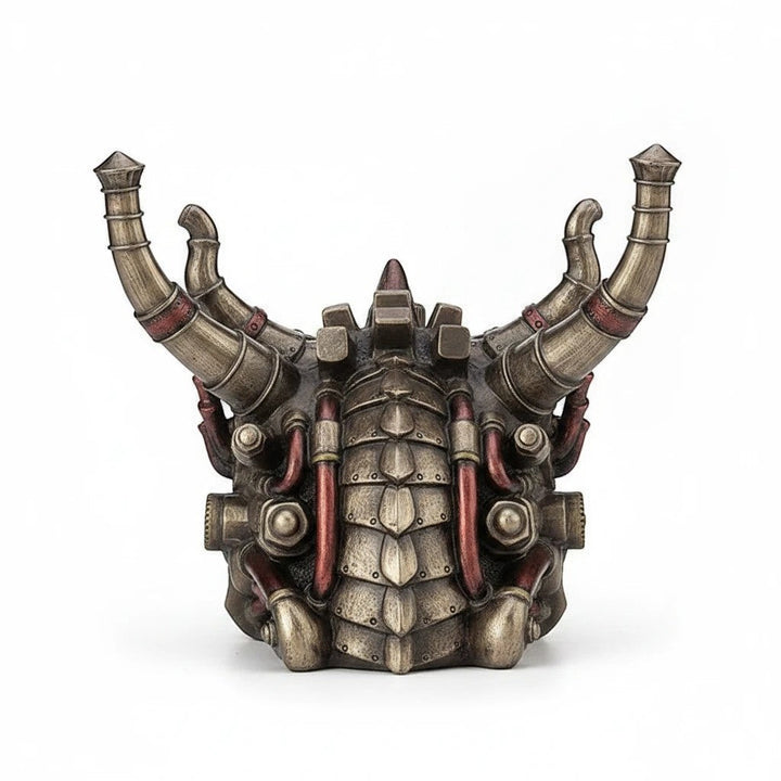 Sea Dragon Dreams steampunk dragon head keepsake box in cold-cast bronze with mechanical gears and pipes