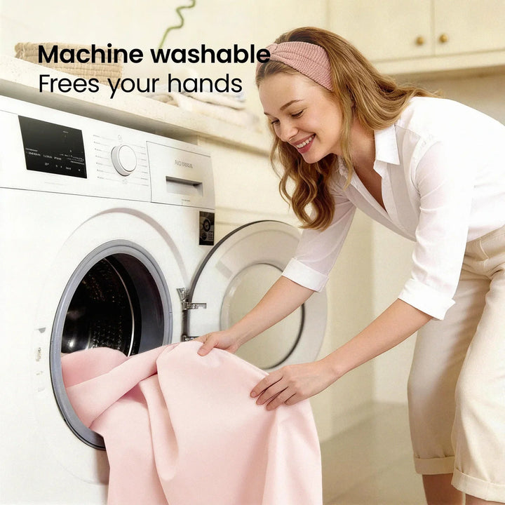 Sea Dragon Dreams kids bed tent fabric being placed into a washing machine for easy cleaning