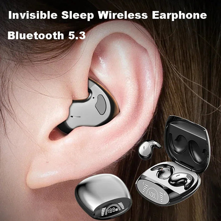 Sea Dragon Dreams ultra-thin wireless sleep earbuds in ear with digital display charging case