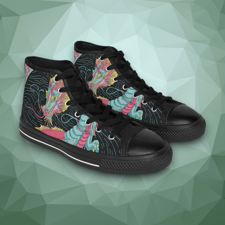 Women's Classic Sneakers - Sea Dragon Dreams Black