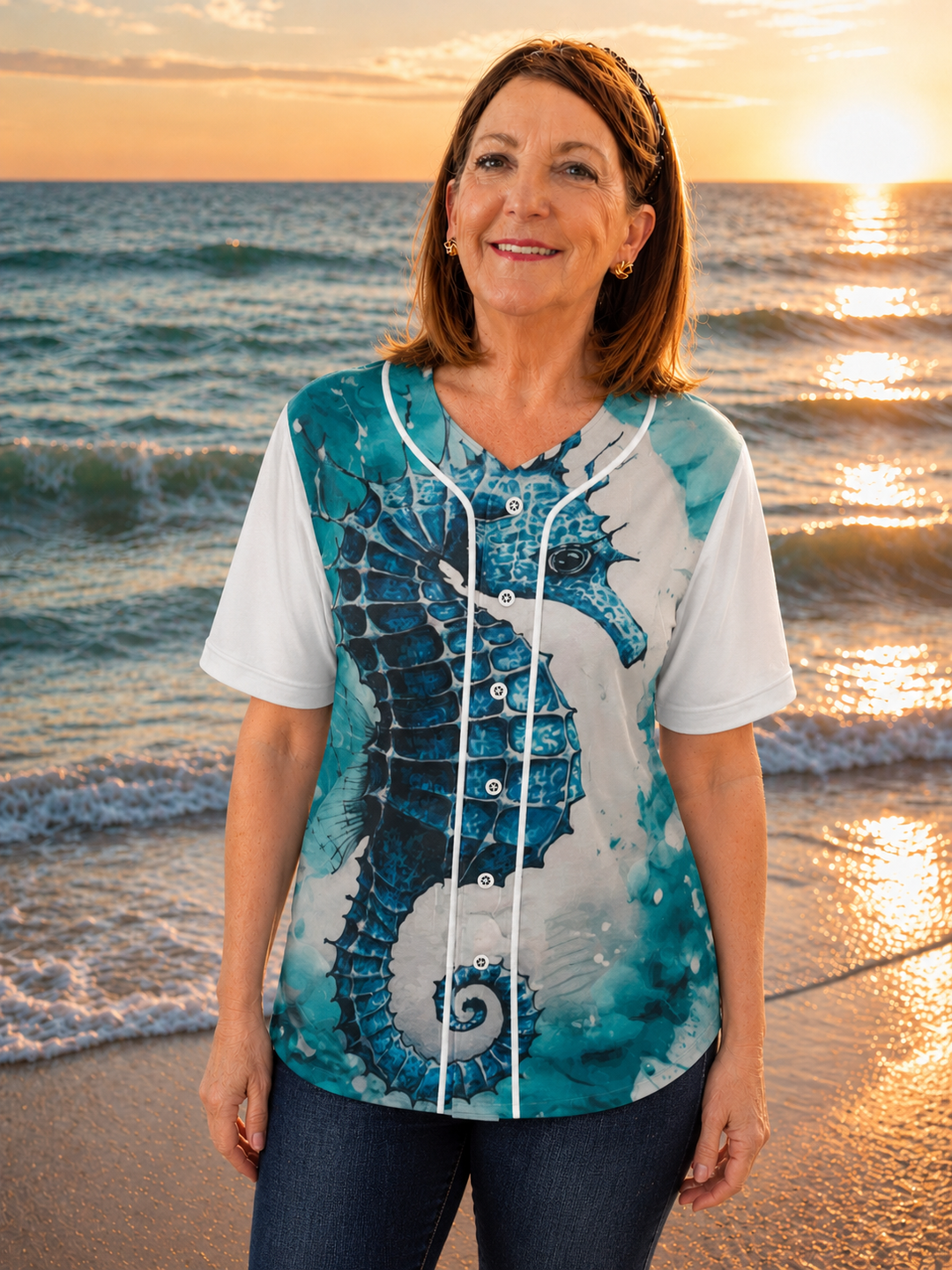 Sea Horse Women's Baseball Jersey