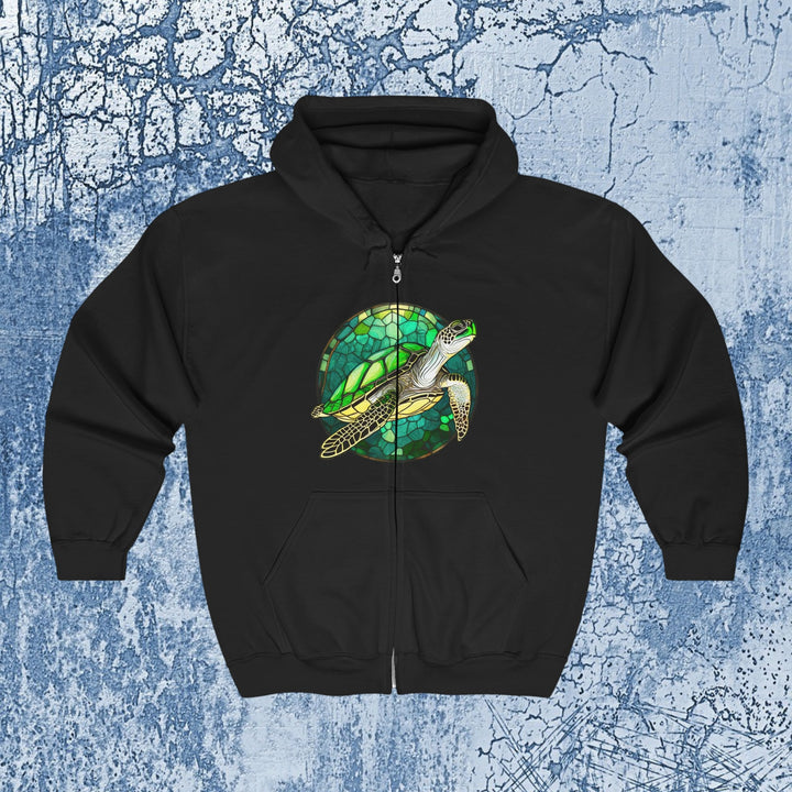 Stained Glass Turtle - Unisex Heavy Blend™ Full Zip Hooded Sweatshirt