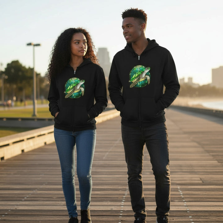 Stained Glass Turtle - Unisex Heavy Blend™ Full Zip Hooded Sweatshirt