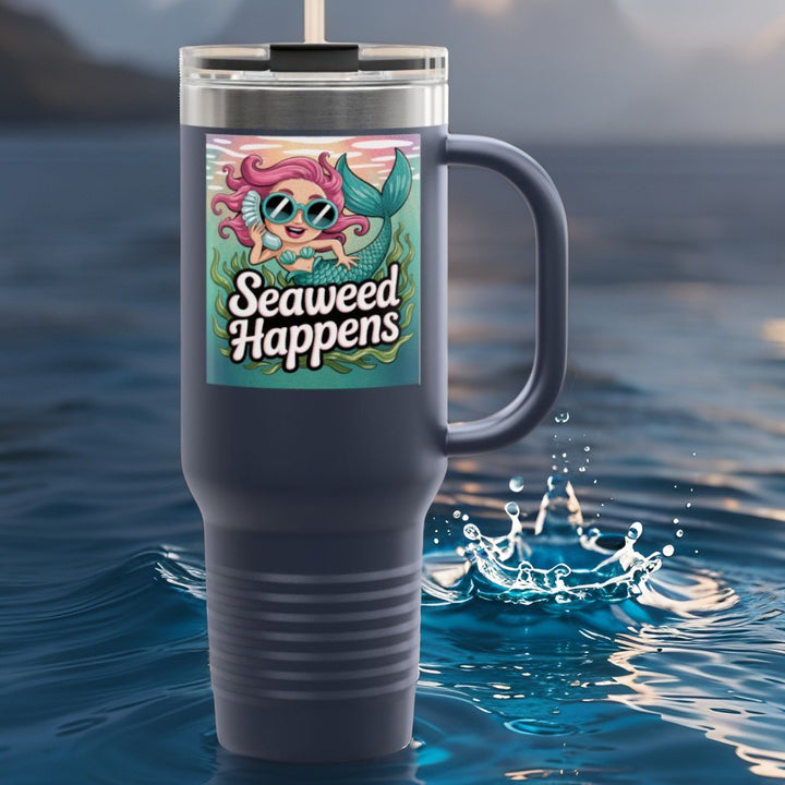 Seaweed Happens Mermaid Insulated Travel Mug, 40oz