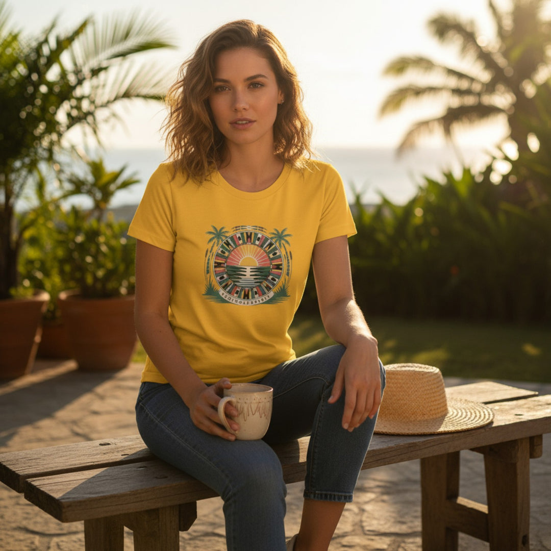 Women’s Seminole Tropical Sunrise Tee – Summer Vibes T-Shirt for Beach Lovers