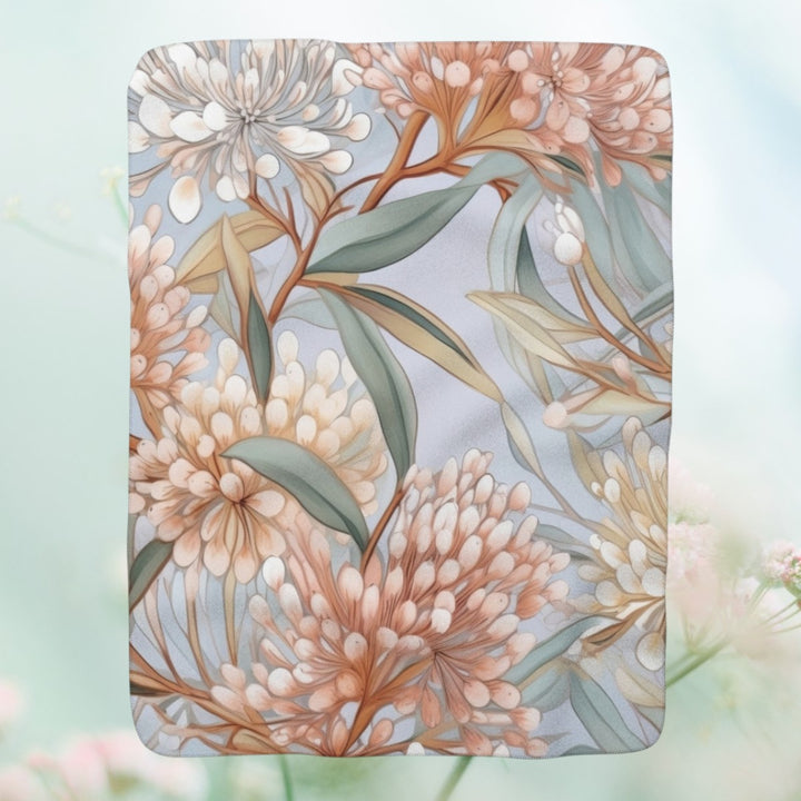 Serenity Floral Sherpa Fleece Blanket – Cozy Soft Throw for Home