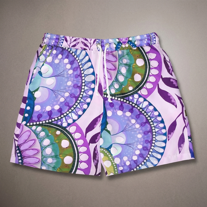 Purple Delight Unisex Swim Shorts – Perfect for Summer Fun
