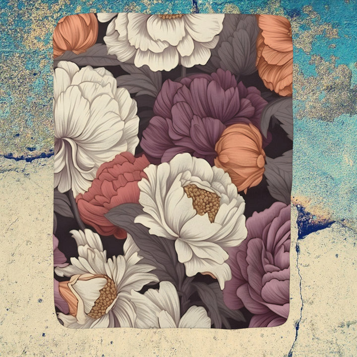 Floral Fragrance Sherpa Fleece Blanket – Flower Throw for Home & Gifts