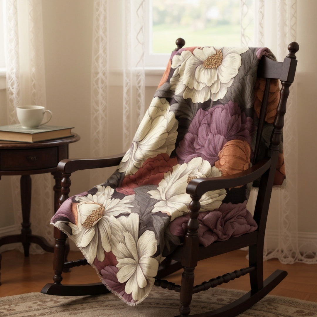 Floral Fragrance Sherpa Fleece Blanket – Flower Throw for Home & Gifts