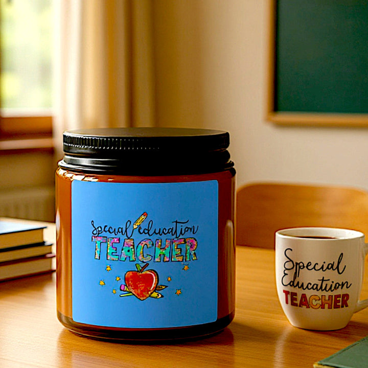 Scented Soy Candle (Multi-Size, Amber Jar) - Special Education Teacher
