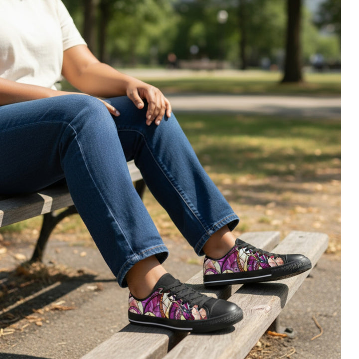 Women's Sneakers - Stained Glass Dragon