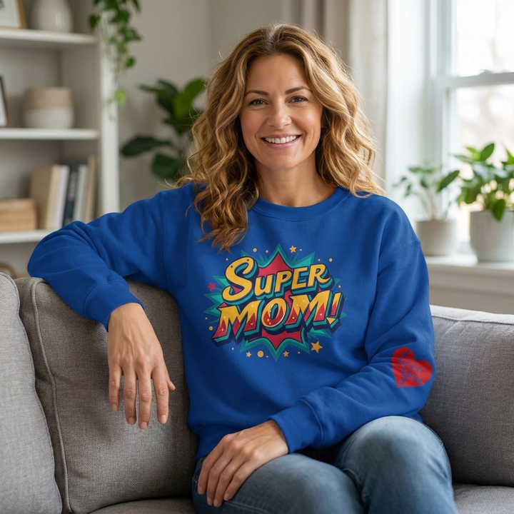 Super Mom Crewneck Sweatshirt – the perfect cozy Mother’s Day gift for moms