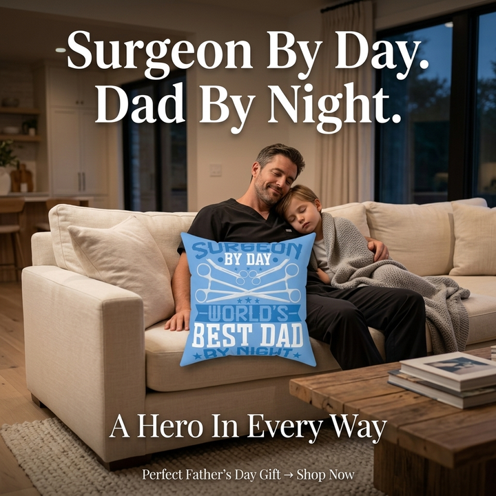 Surgeon Dad Pillow – World’s Best Dad Gift Cushion