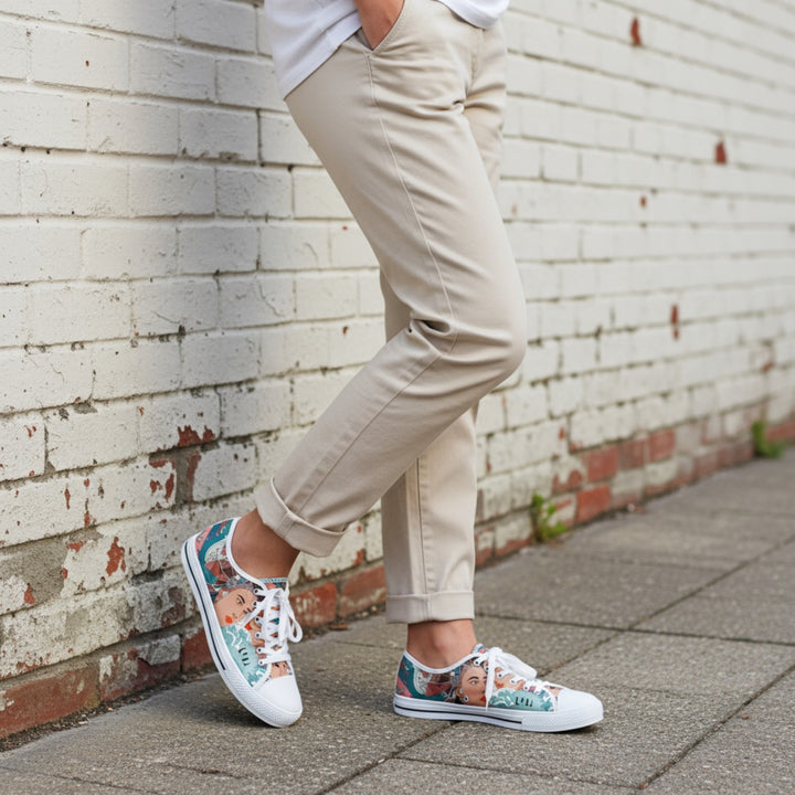 Women's Low Top Sneakers - Sweet Aztec Dreams