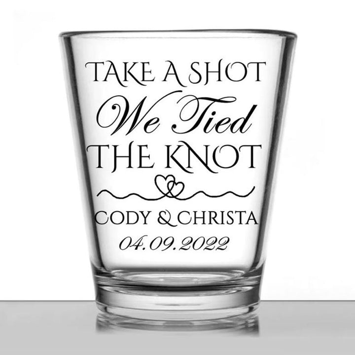 Personalized Wedding Shot Glasses | Take a Shot We Tied the Knot