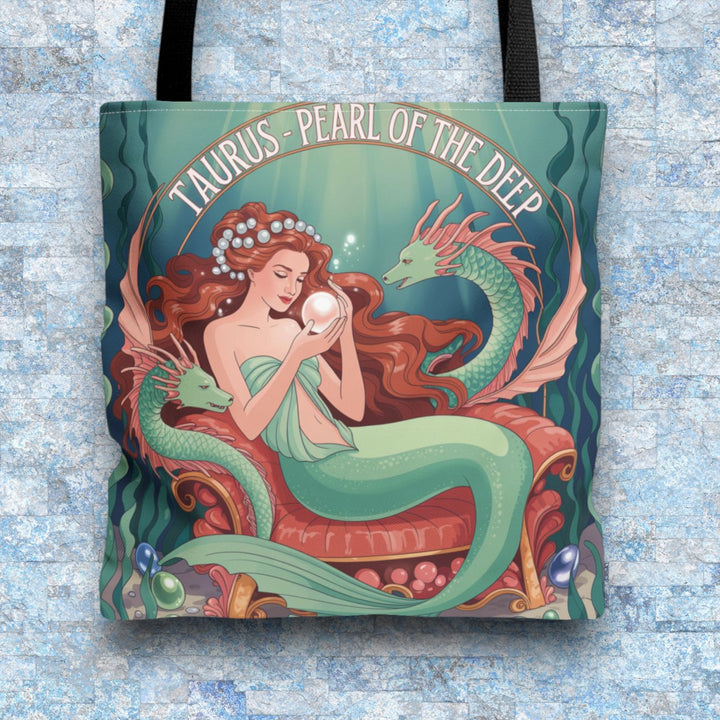 Taurus Mermaid Tote Bag, Taurus Zodiac, Ocean Lover Gift, Beach Accessory, Astrology Decor, Unique Shopping Bag