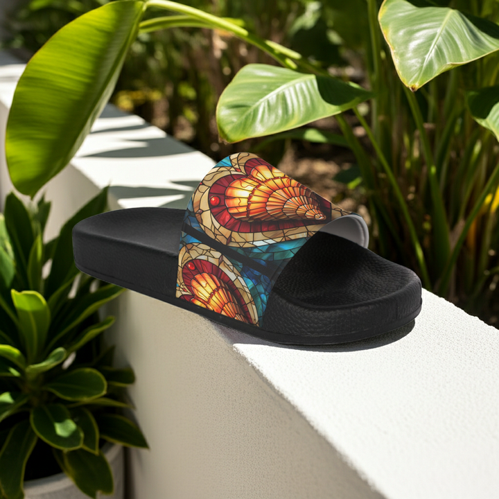 Women's Slide Sandals - Shell Heart