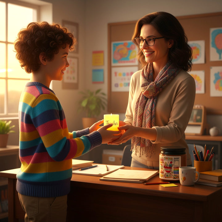 Scented Soy Candle (Multi-Size, Amber Jar) - I'm a Teacher