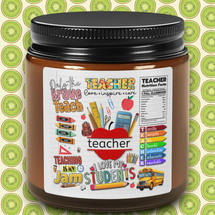 Scented Soy Candle (Multi-Size, Amber Jar) - I'm a Teacher