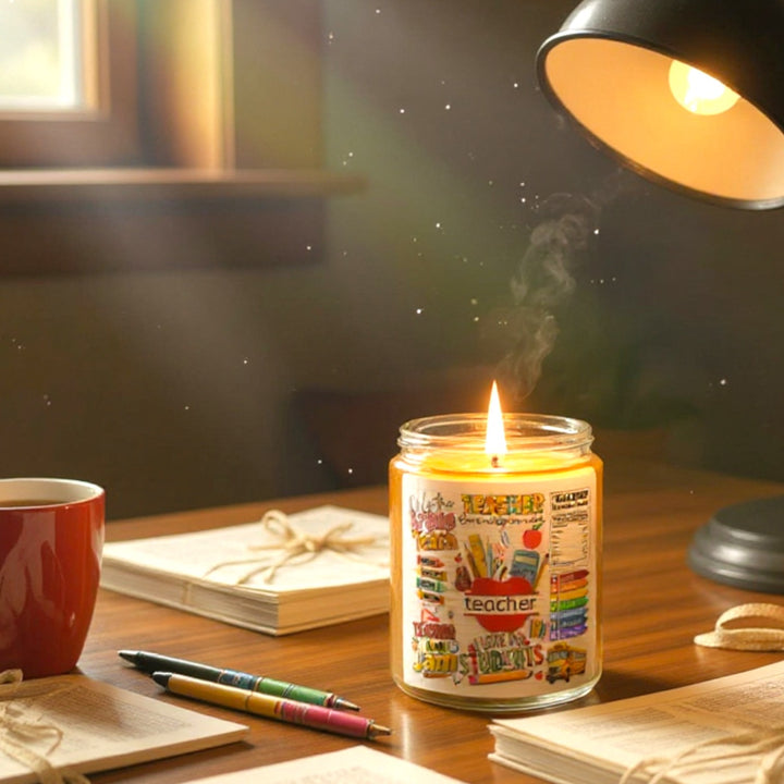 Scented Soy Candle (Multi-Size, Amber Jar) - I'm a Teacher