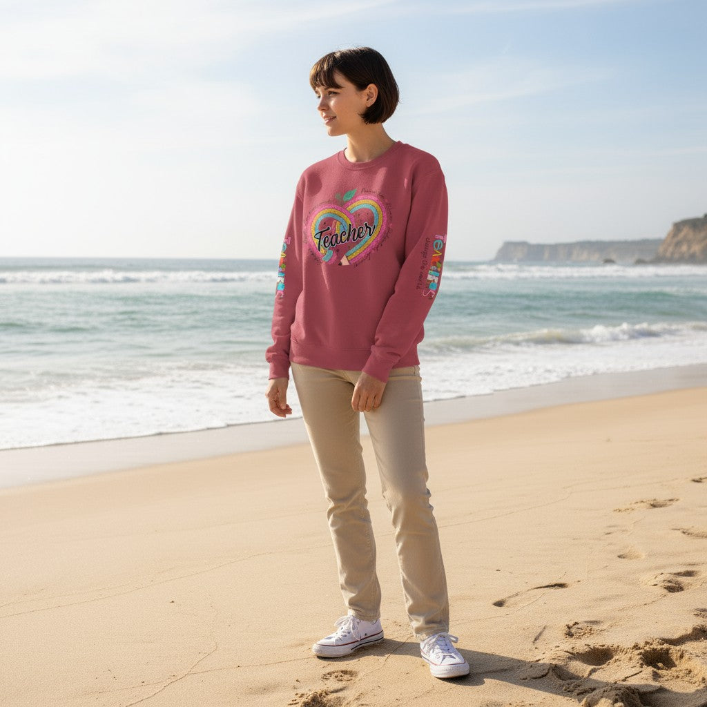 Unisex Lightweight Crewneck Sweatshirt - Teachers Change The World