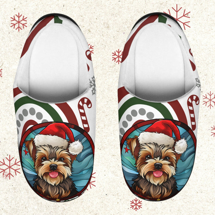 Men's Indoor Slippers - Terrier Christmas