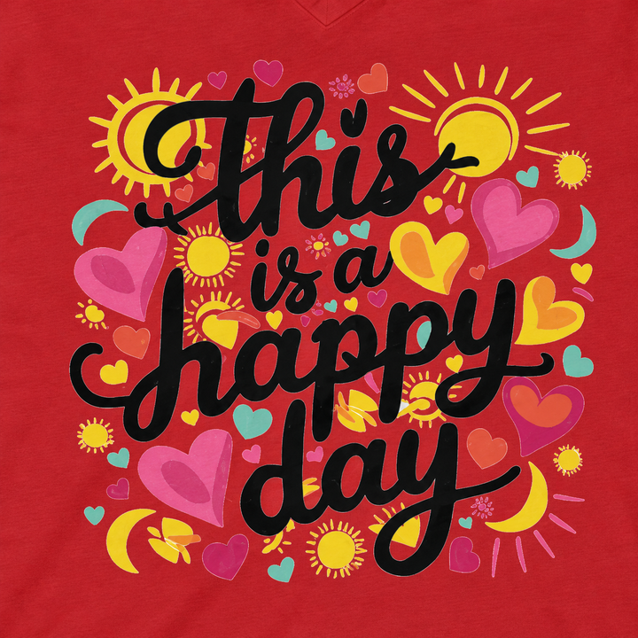 V-Neck Tee - Happy Day Design