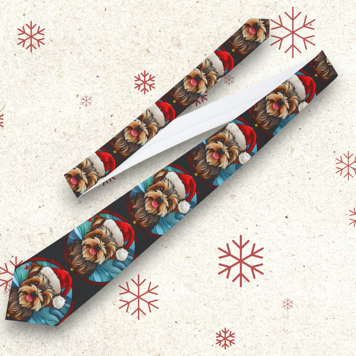 Yorkie Christmas Necktie